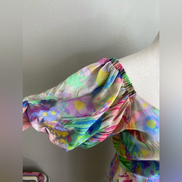 Plenty by Tracy Reese One-Shoulder Puff-Sleeve Dress Sz XS - Picture 12 of 16